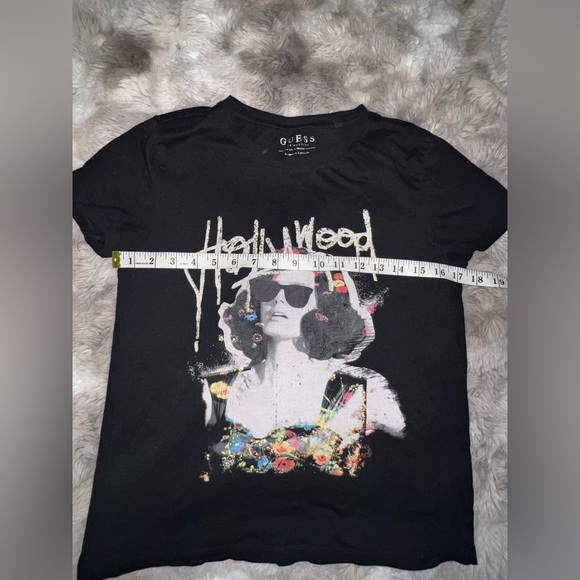 G By GUESS Hollywood Stars Sparkly Logo T-Shirt Top Womens, Small - Picture 10 of 11